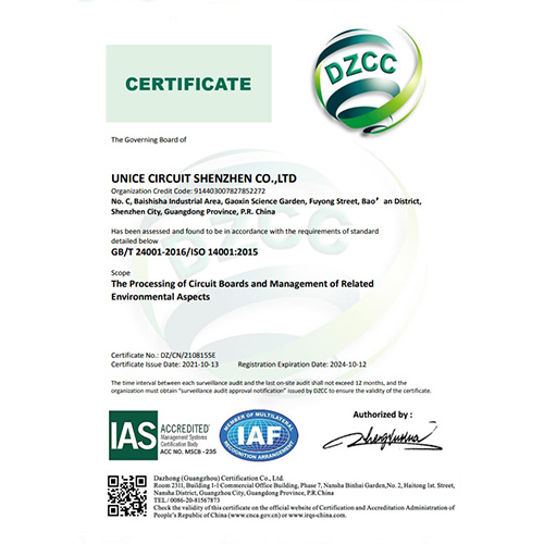 Certification of quality management system
